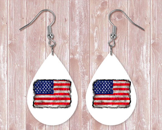 USA Flag Teardrop Earring