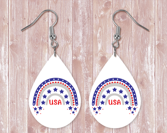 Rainbow USA Teardrop Earring