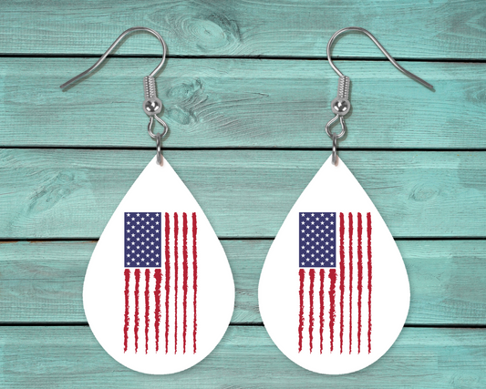 USA Flag D2 Teardrop Earring