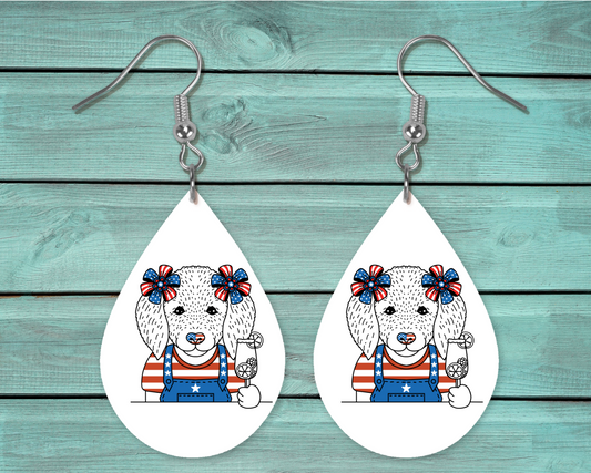 USA Dog Teardrop Earring