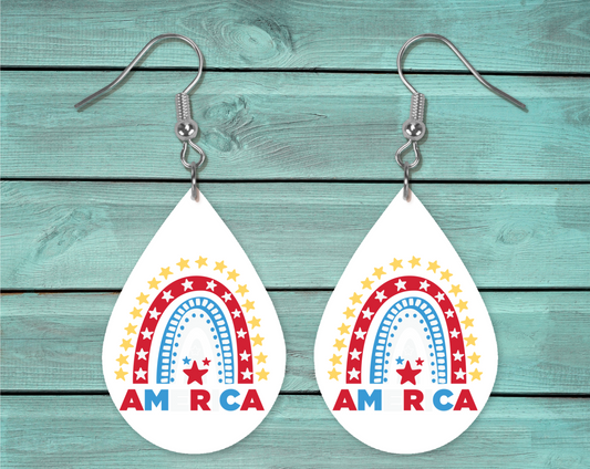 USA Rainbow D3 Teardrop Earring