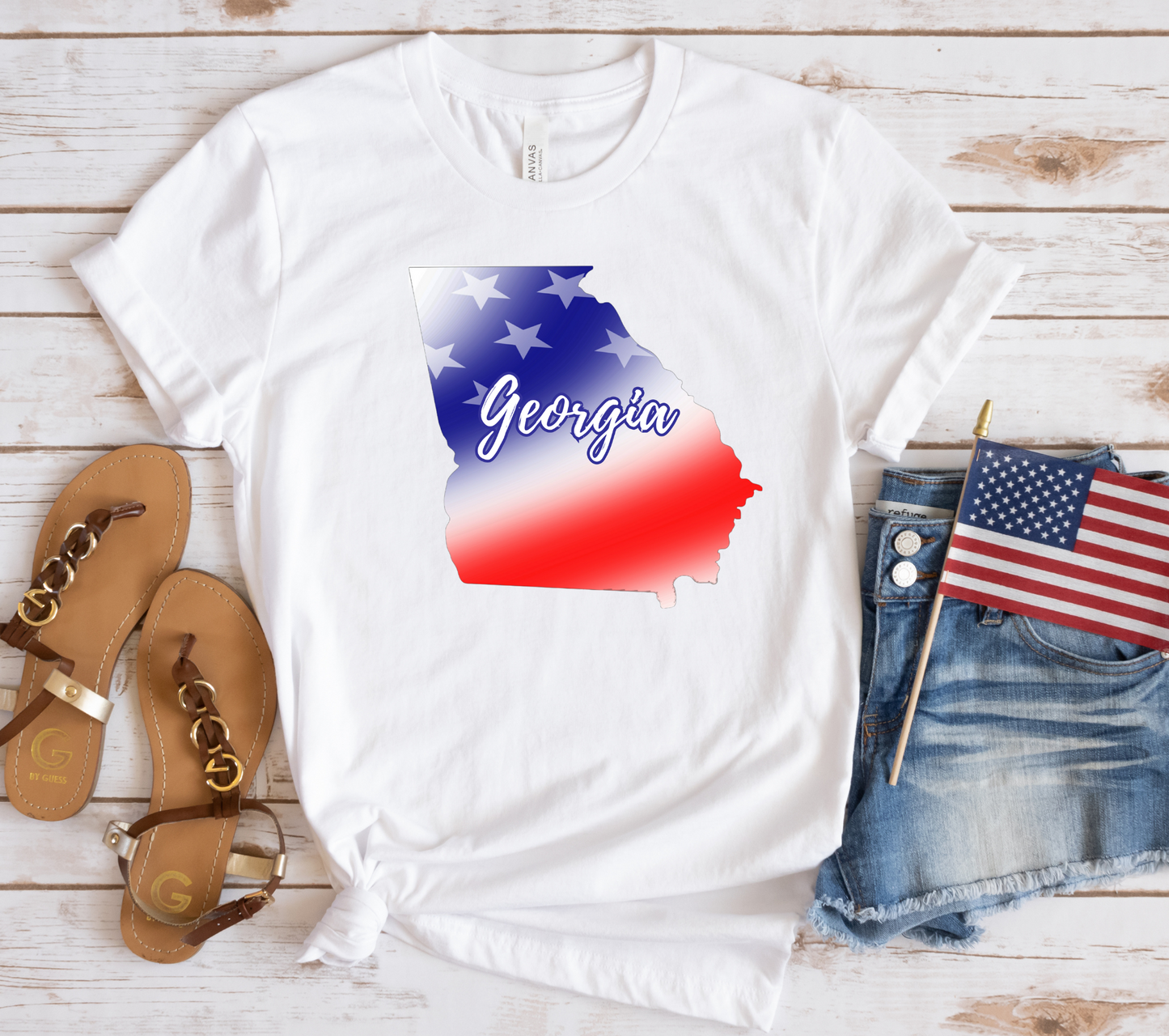 Georgia American Flag T-Shirt (Multiple Colors)