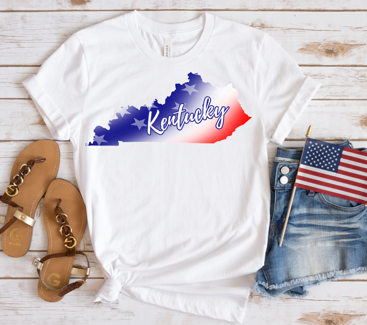 Kentucky American Flag T-Shirt (Multiple Colors)