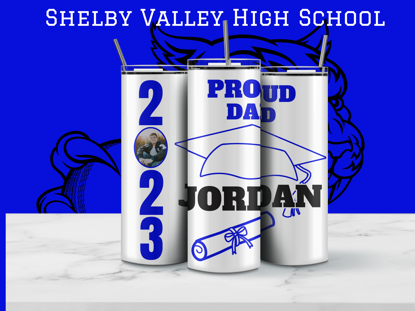 SVHS Class of 2023 Personalized Photo Graduate Tumbler - Proud Mom/Dad/Mawaw/Papaw/Custom personalization available