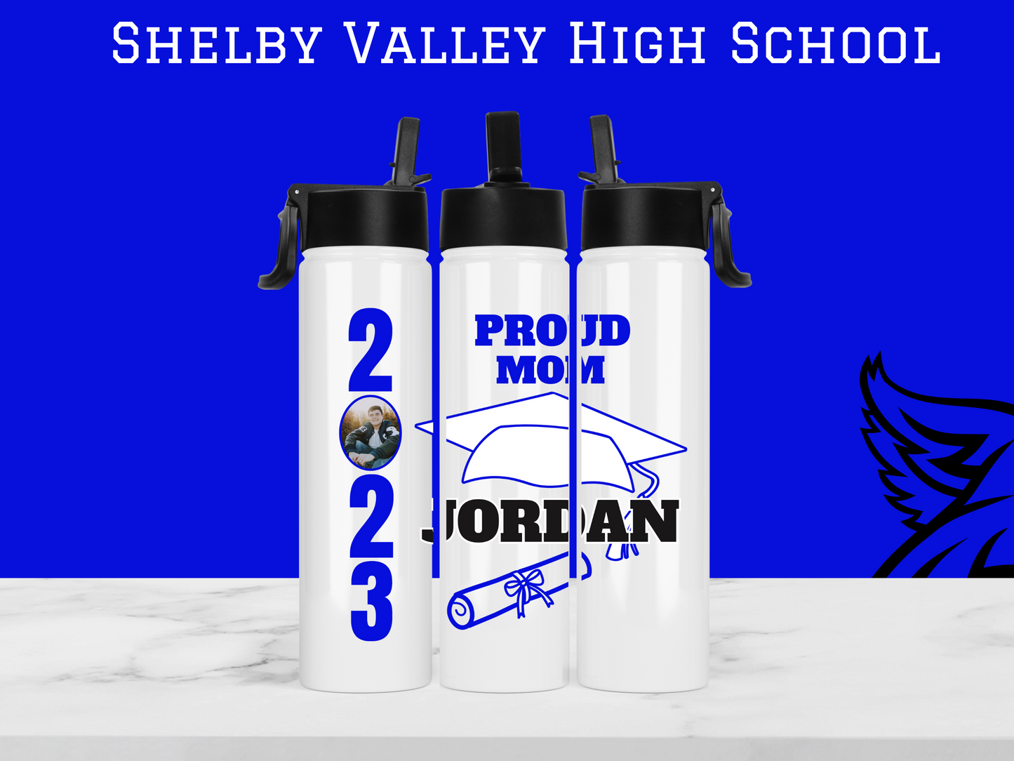 SVHS Class of 2023 Personalized Photo Graduate Sports Bottle - Proud Mom/Dad/Mawaw/Papaw/Custom personalization available