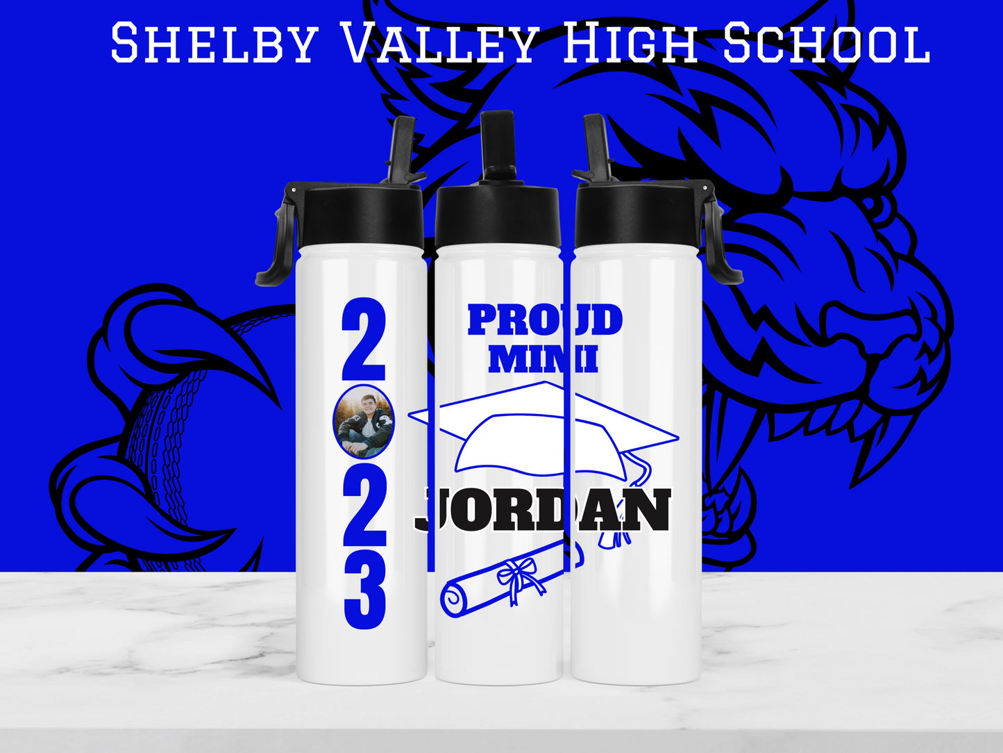 SVHS Class of 2023 Personalized Photo Graduate Sports Bottle - Proud Mom/Dad/Mawaw/Papaw/Custom personalization available