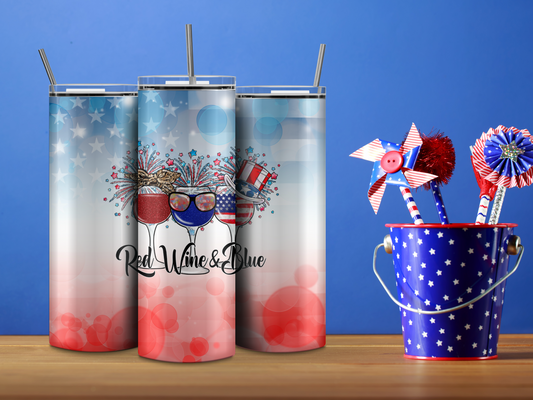 Red Wine & Blue - American Flag 20oz Tumbler