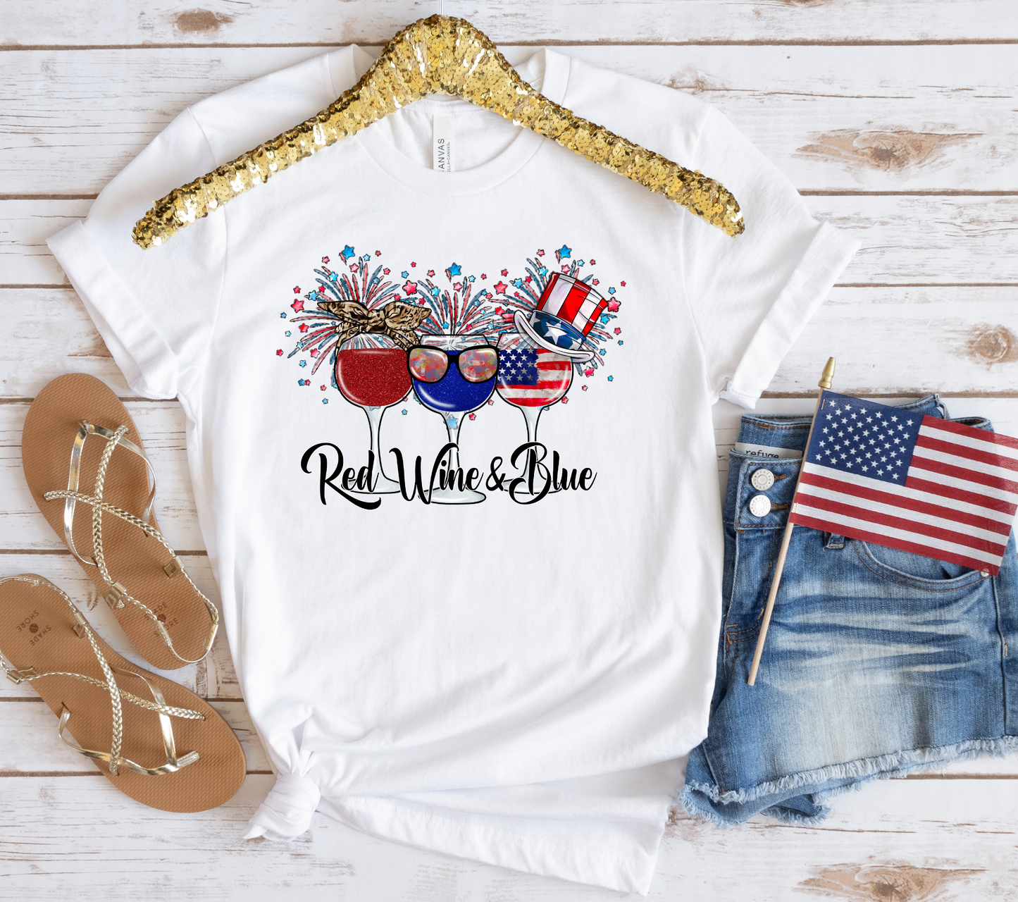 Red Wine & Blue T-Shirt (Multiple Colors)