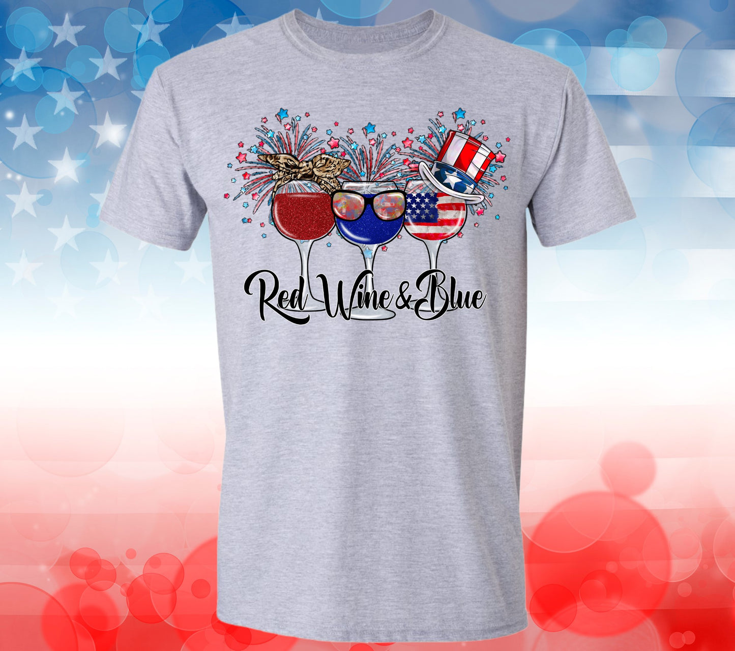 Red Wine & Blue T-Shirt (Multiple Colors)